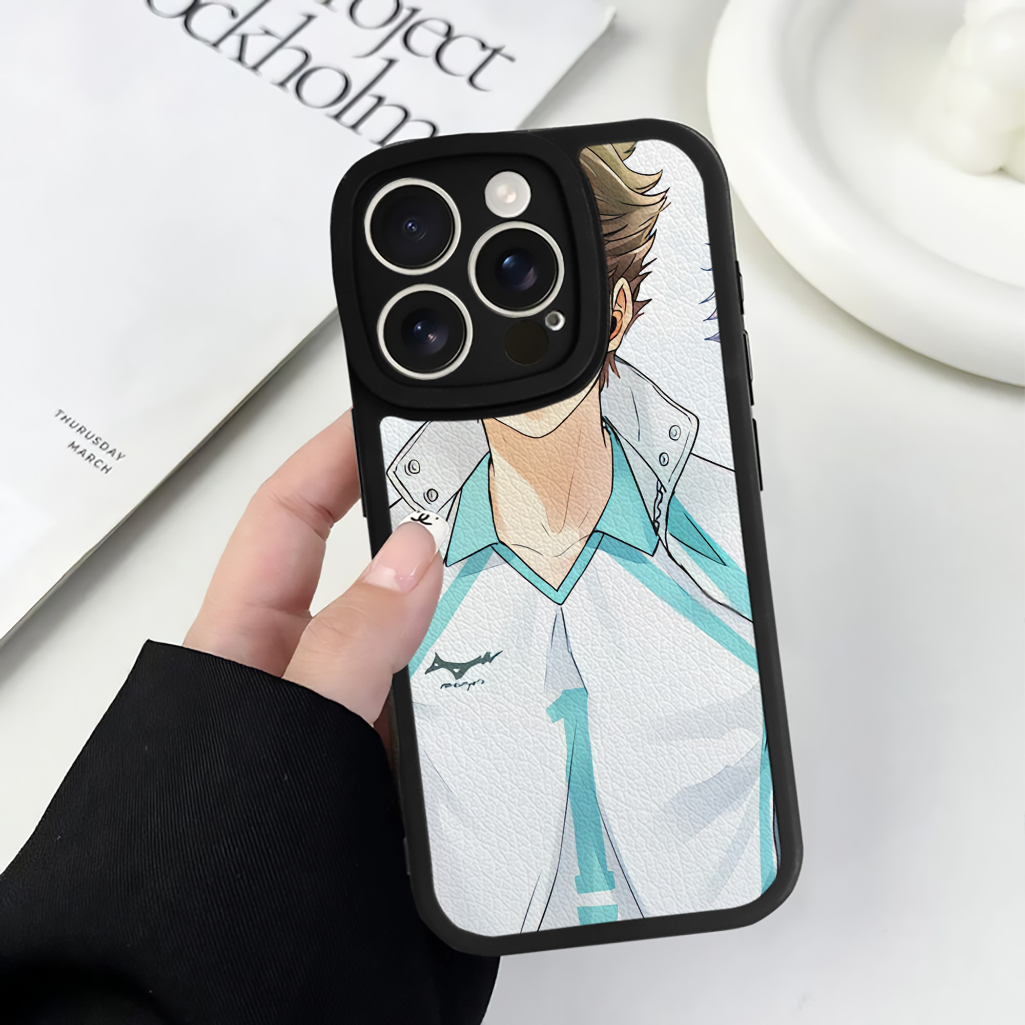 （画像用） ハイキュー!! Haikyu!! 【iPhone 16シリーズ対応】シリコンスマホケース（レザー調） 材質：シリコン